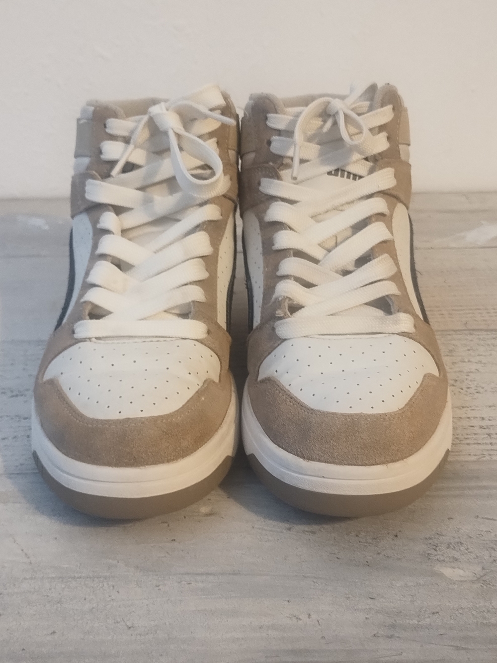 PUMA Rebound Layup SL Basketball Sneaker - Beige and black white395130-02/msz7.5 - Picture 16 of 16